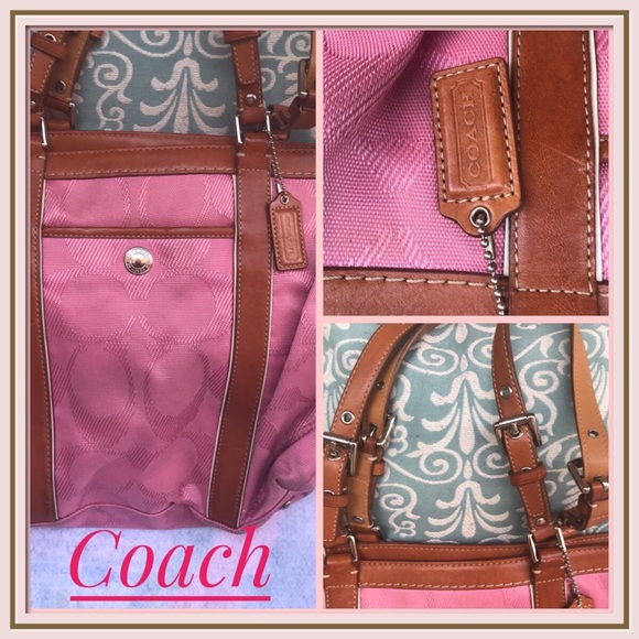 Coach Bags Coach Bag Pink With Brown Leather Poshmark